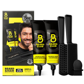 The Beard Club Permanent Hair & Beard Dye Real Black front view