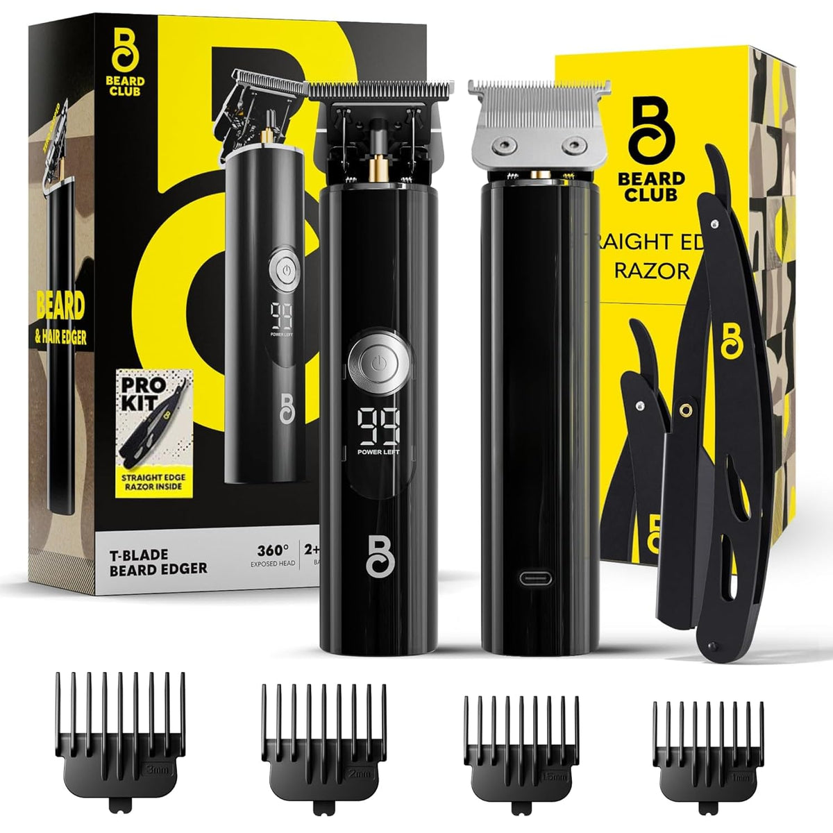 The Beard Club Professional T-Blade Beard Trimmer front view