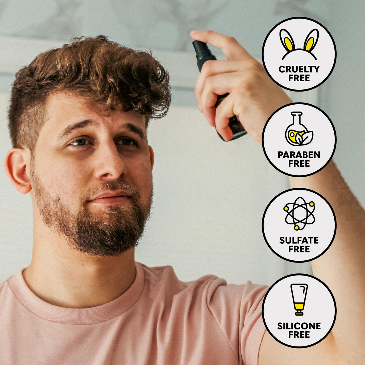 The Beard Club Sea Salt Texture Spray back view with ingredients