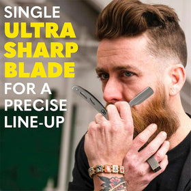 The Beard Club straight razor ergonomic handle detail