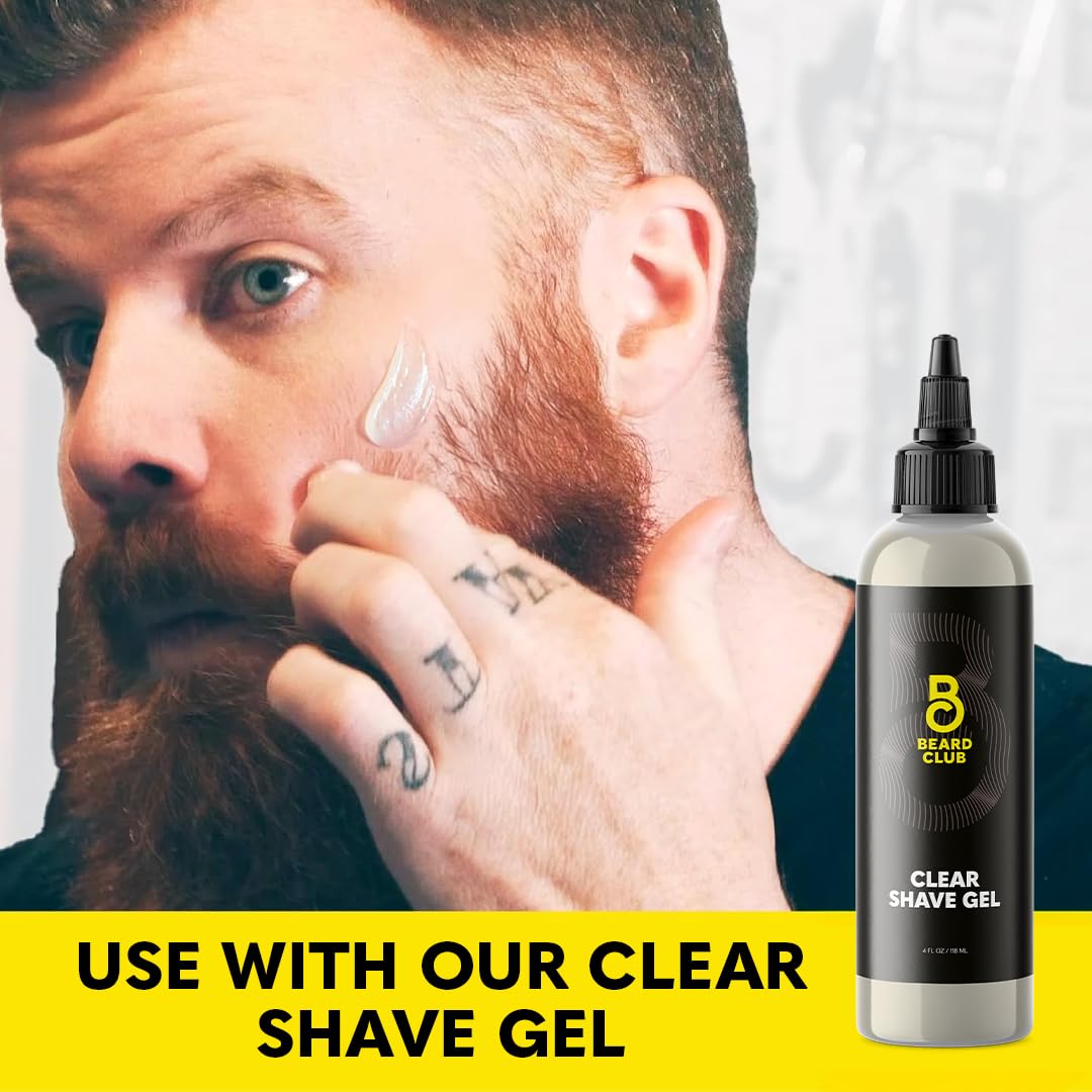 The Beard Club Straight Razor with replacement blades on a countertop