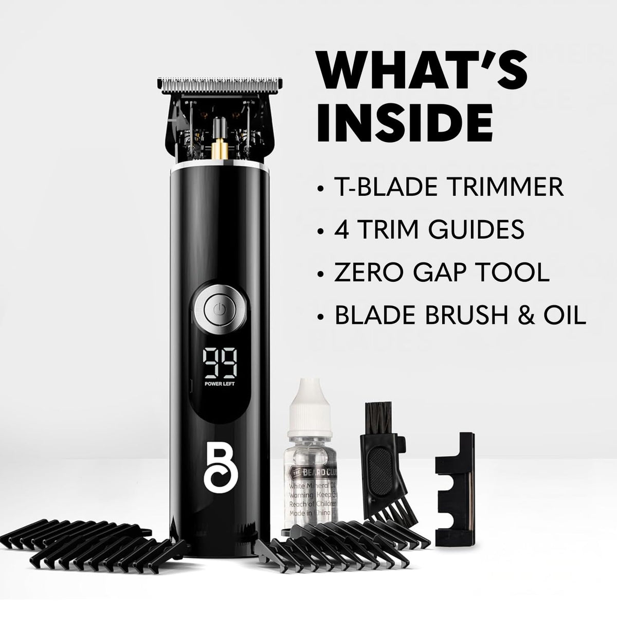 The Beard Club T-Blade Beard Trimmer with packaging