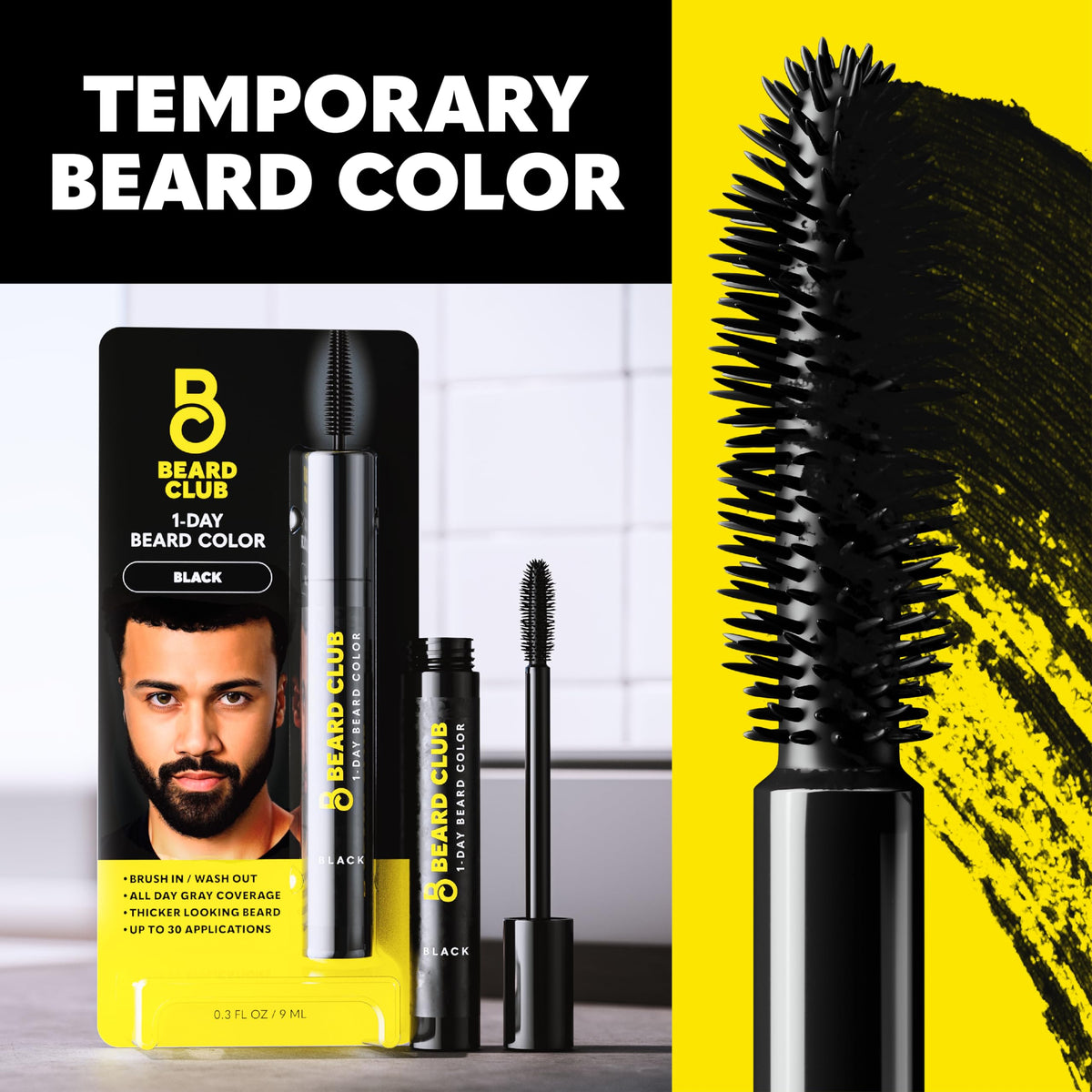 The Beard Club Temporary Beard Dye, water-resistant demonstration