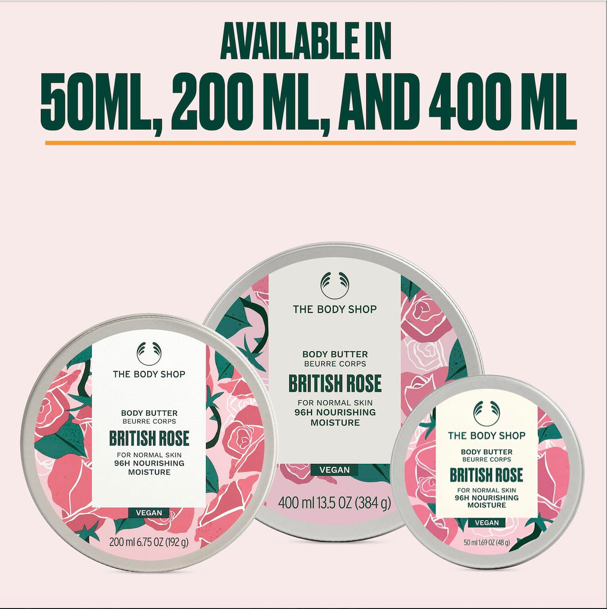 The Body Shop British Rose Body Butter application on skin