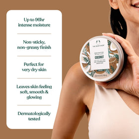 The Body Shop Coconut Body Butter packaging with recycled materials