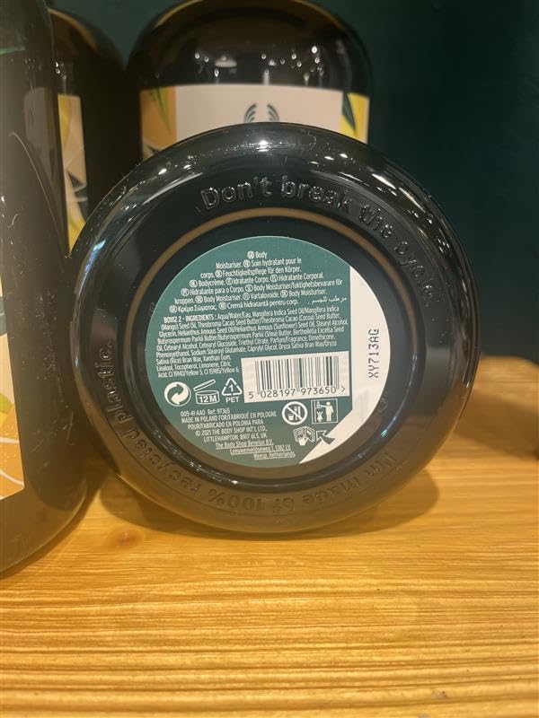 The Body Shop Mango Body Butter displaying recyclable packaging