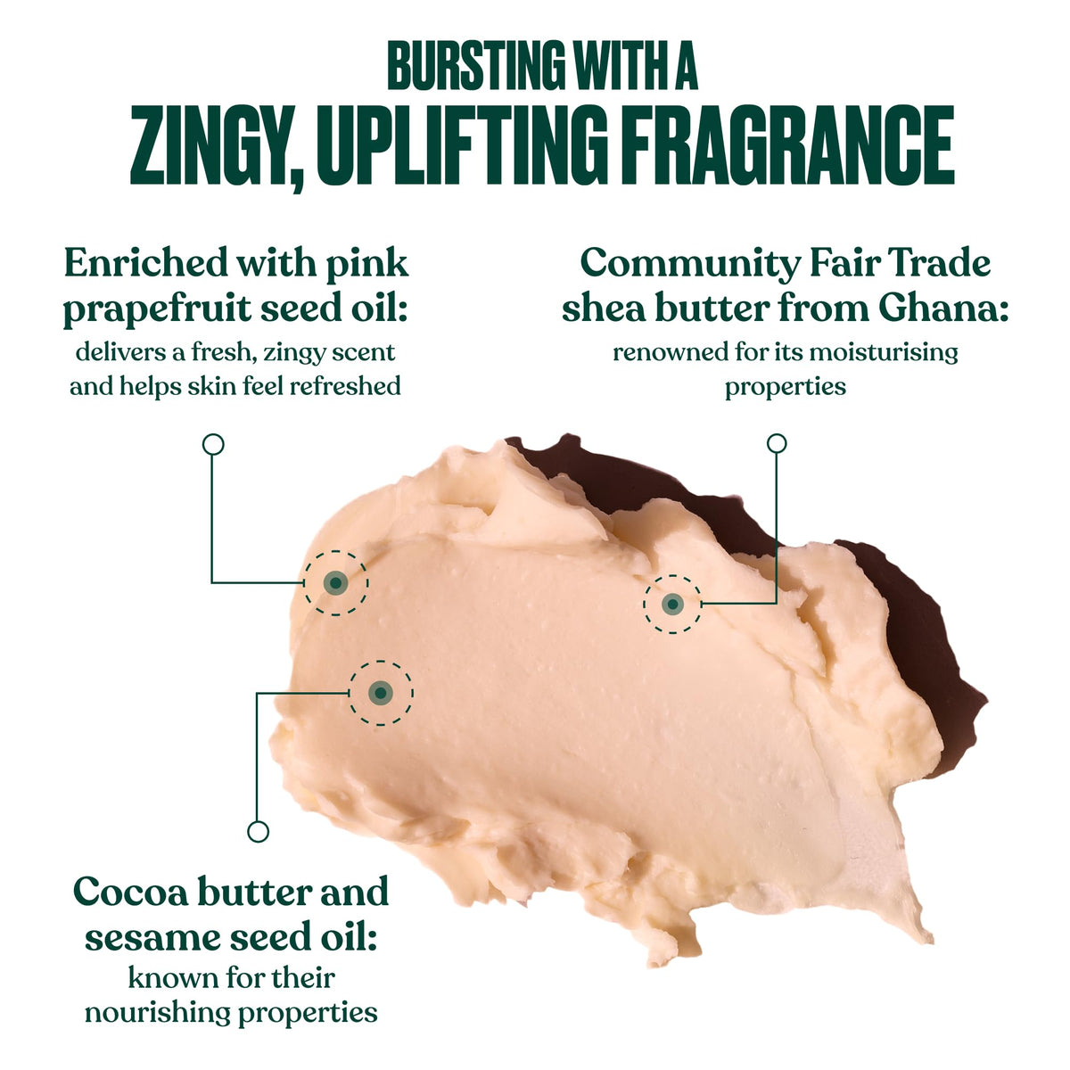 The Body Shop Pink Grapefruit Body Butter texture close-up