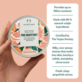 The Body Shop Pink Grapefruit Body Butter with natural ingredients