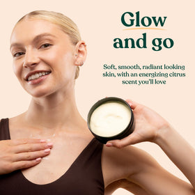 The Body Shop Satsuma Body Butter 240g on a wooden surface