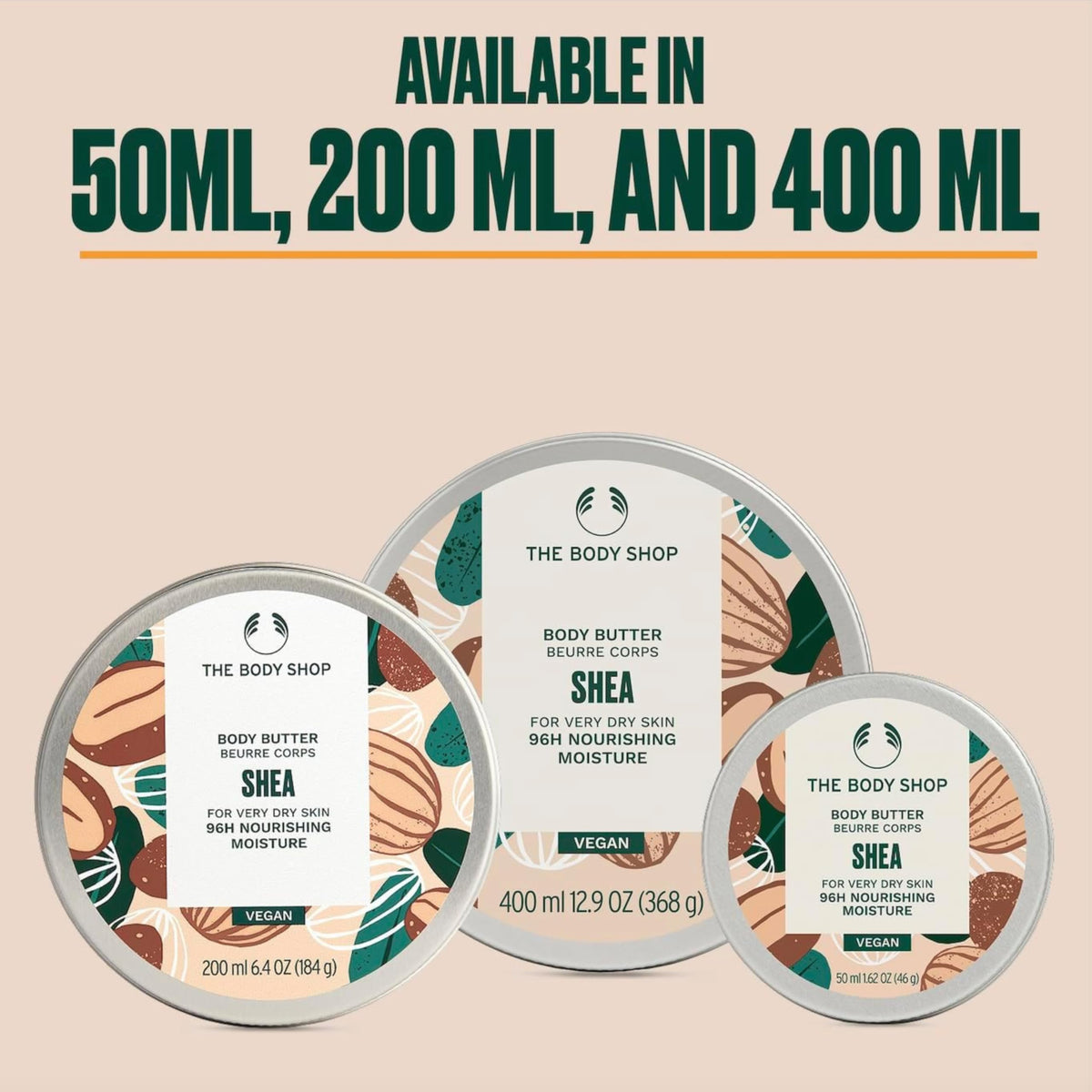 The Body Shop Shea Body Butter 240g in bathroom setting