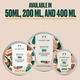 The Body Shop Shea Body Butter 240g in bathroom setting