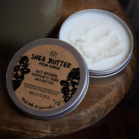 The Body Shop Shea Butter application on skin