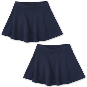 The Children's Place Active French Terry Skort Set front view in Tidal
