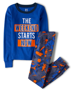 The Children's Place Long Sleeve Top Pajama Set front view