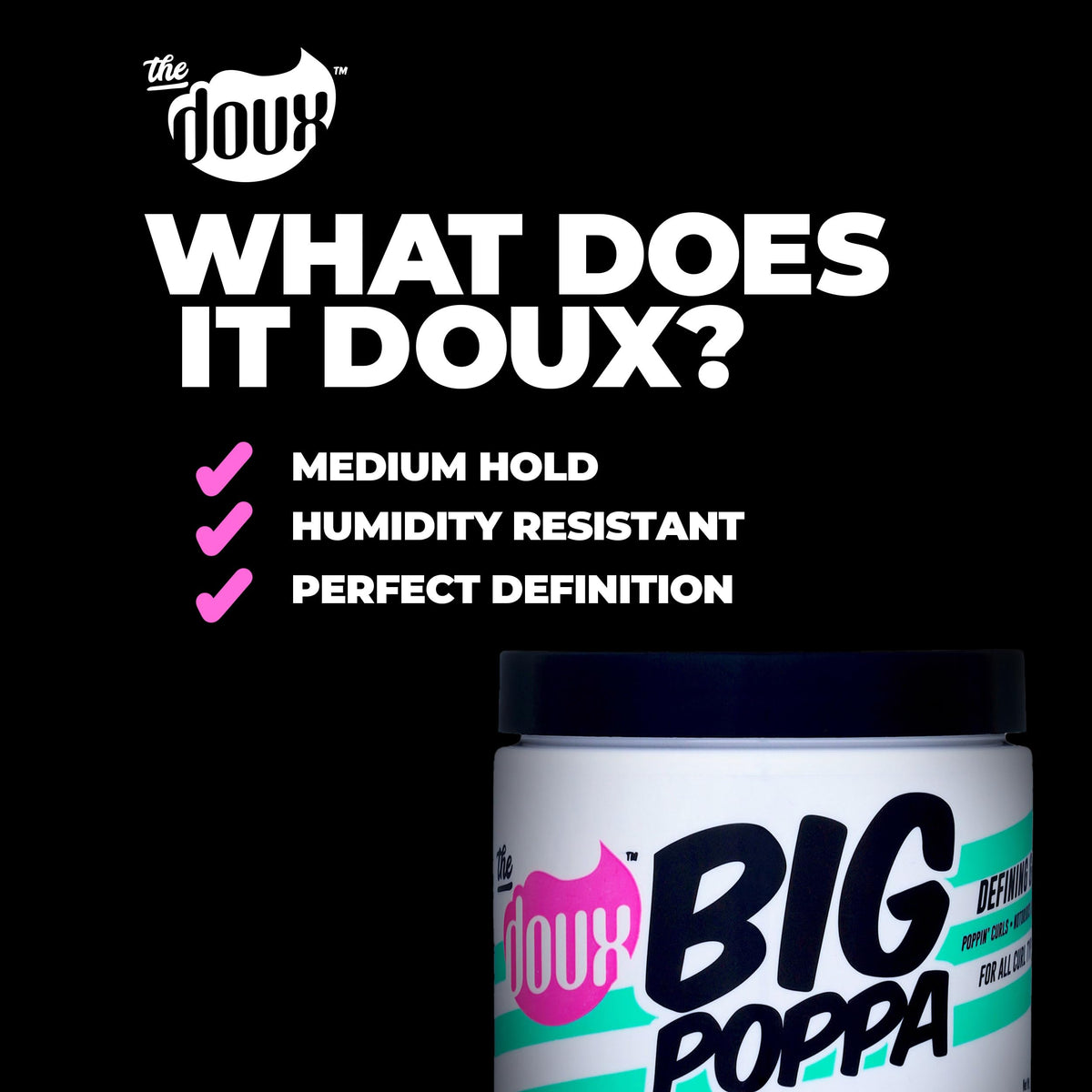 The Doux BIG POPPA Curl Defining Gel 12 oz lifestyle shot