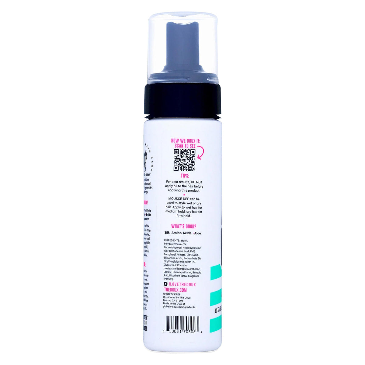 The Doux MOUSSE DEF Texture Foam 7 oz back view