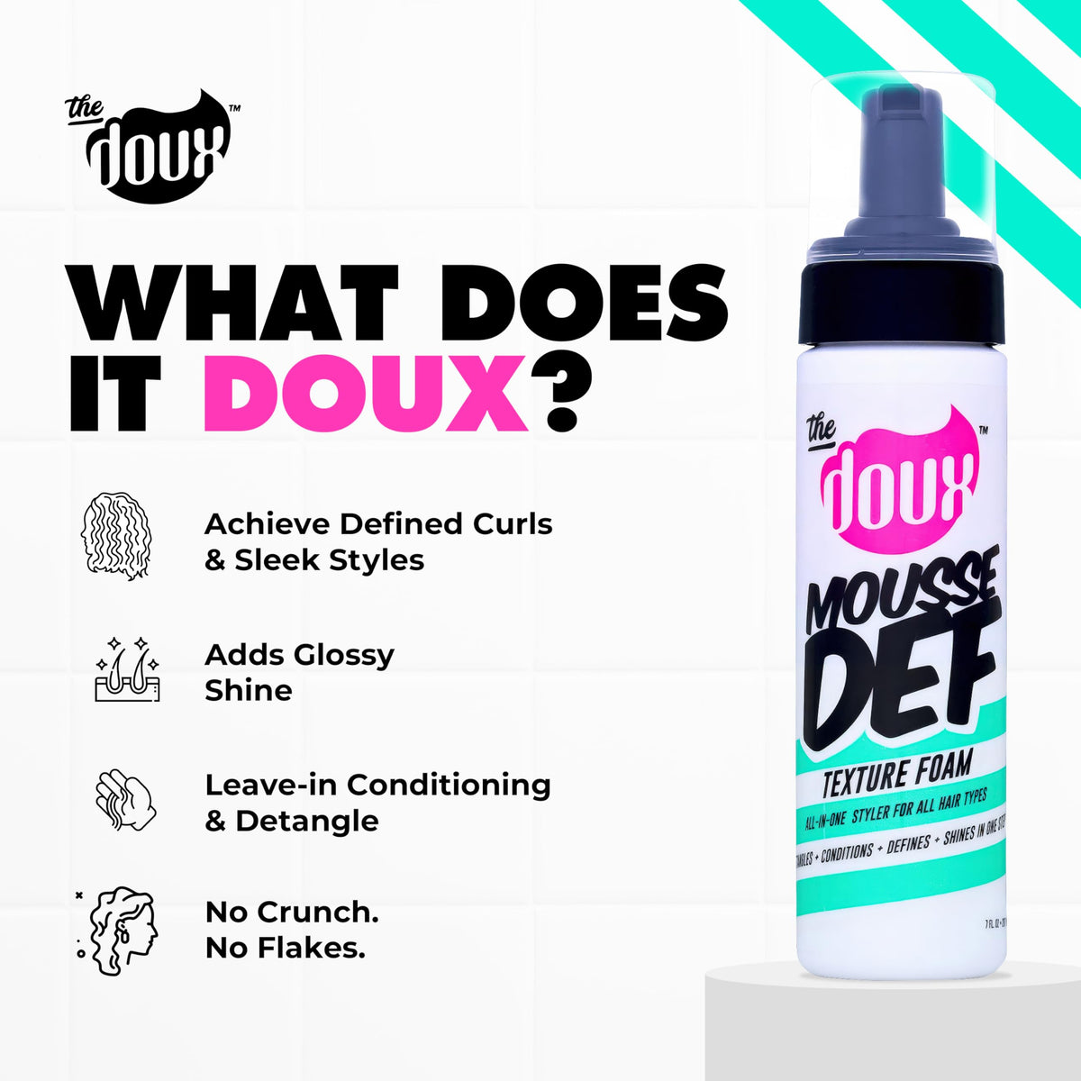 The Doux MOUSSE DEF Texture Foam 7 oz side view
