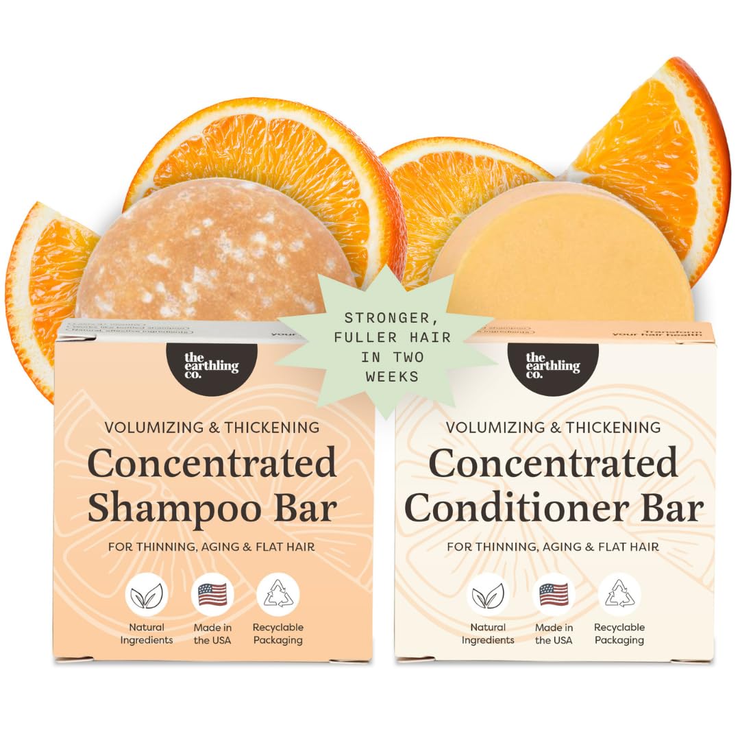The Earthling Co. Shampoo & Conditioner Bar Set front view with citrus scent