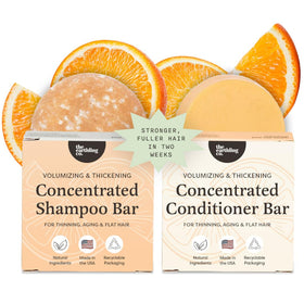 The Earthling Co. Shampoo & Conditioner Bar Set front view with citrus scent