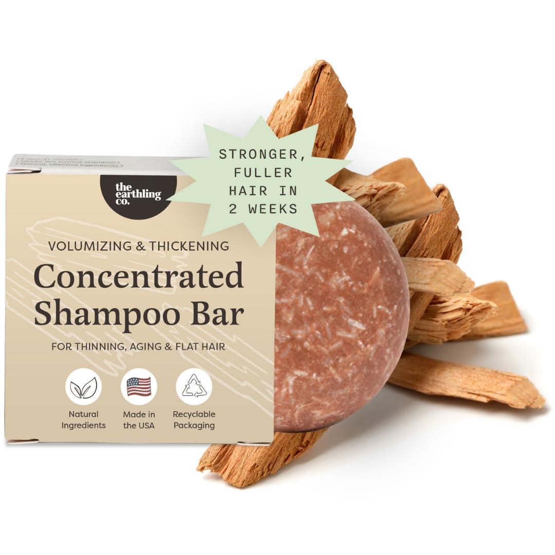 The Earthling Co. Volumizing Shampoo Bar front view, Sweet Sandalwood scent