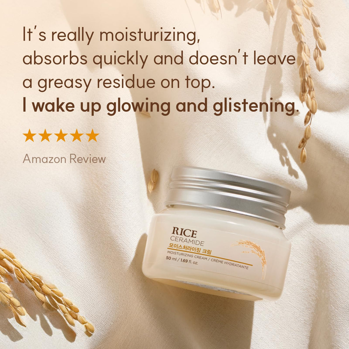 The Face Shop Rice Ceramide Cream opened lid view