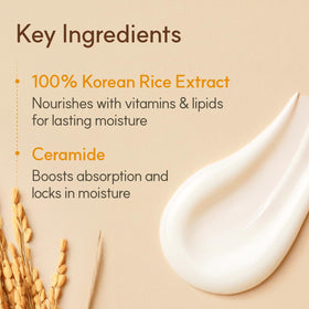 The Face Shop Rice Ceramide Cream with rice grains
