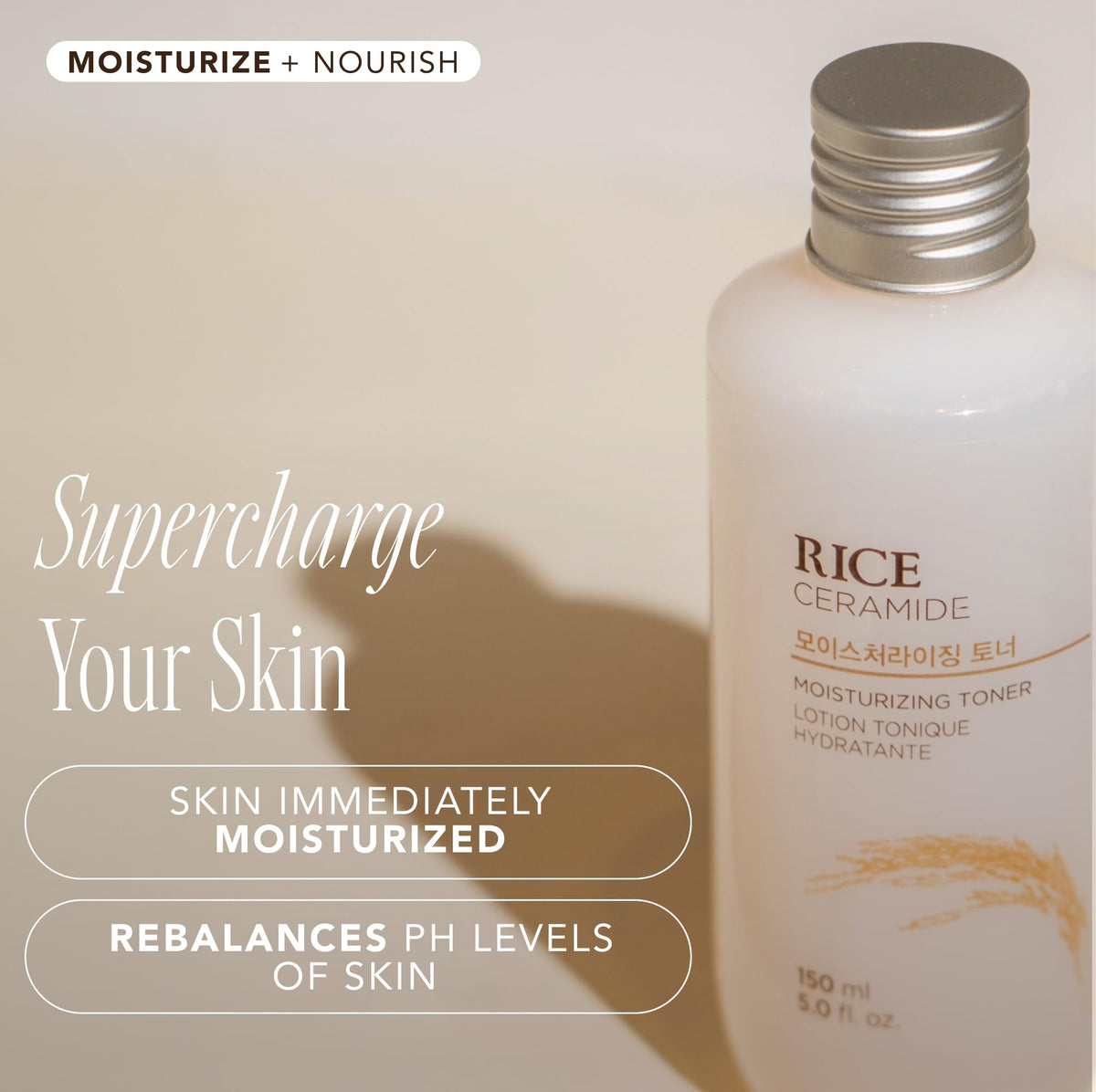 The Face Shop Rice Ceramide Moisturizing Toner application on skin