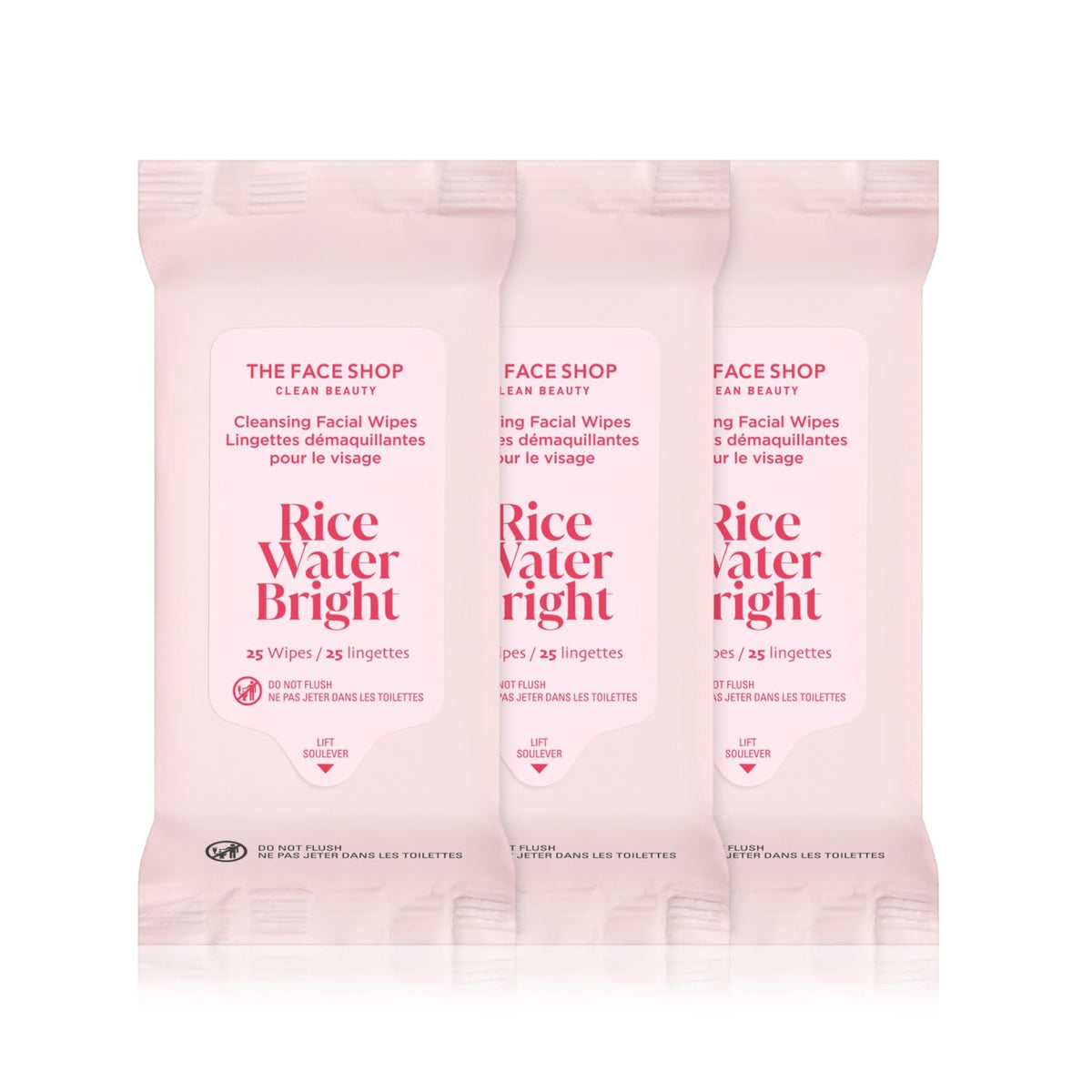 The Face Shop Rice Water Bright Cleansing Wipes pack front view