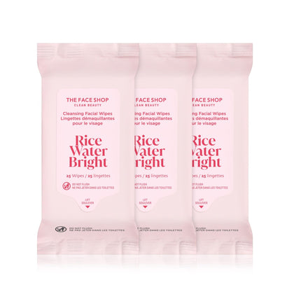 The Face Shop Rice Water Bright Cleansing Wipes pack front view