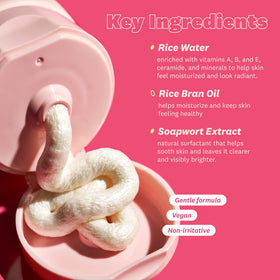 The Face Shop Rice Water Bright Foaming Cleanser packaging with product details