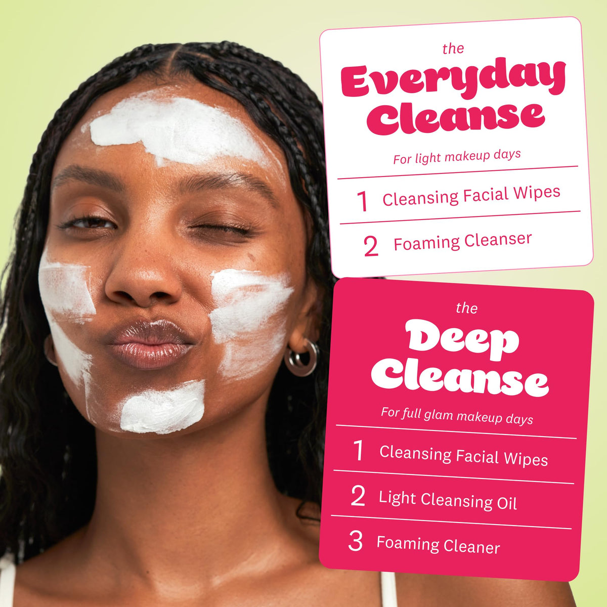 The Face Shop Rice Water Bright Foaming Cleanser with rice grains
