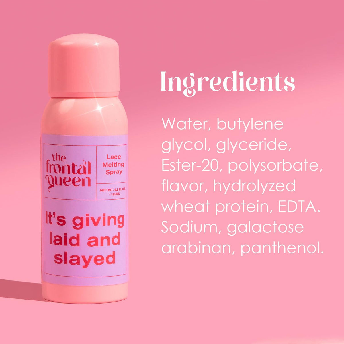 The Frontal Queen Lace Melting Spray in use on a wig