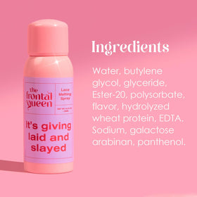 The Frontal Queen Lace Melting Spray in use on a wig