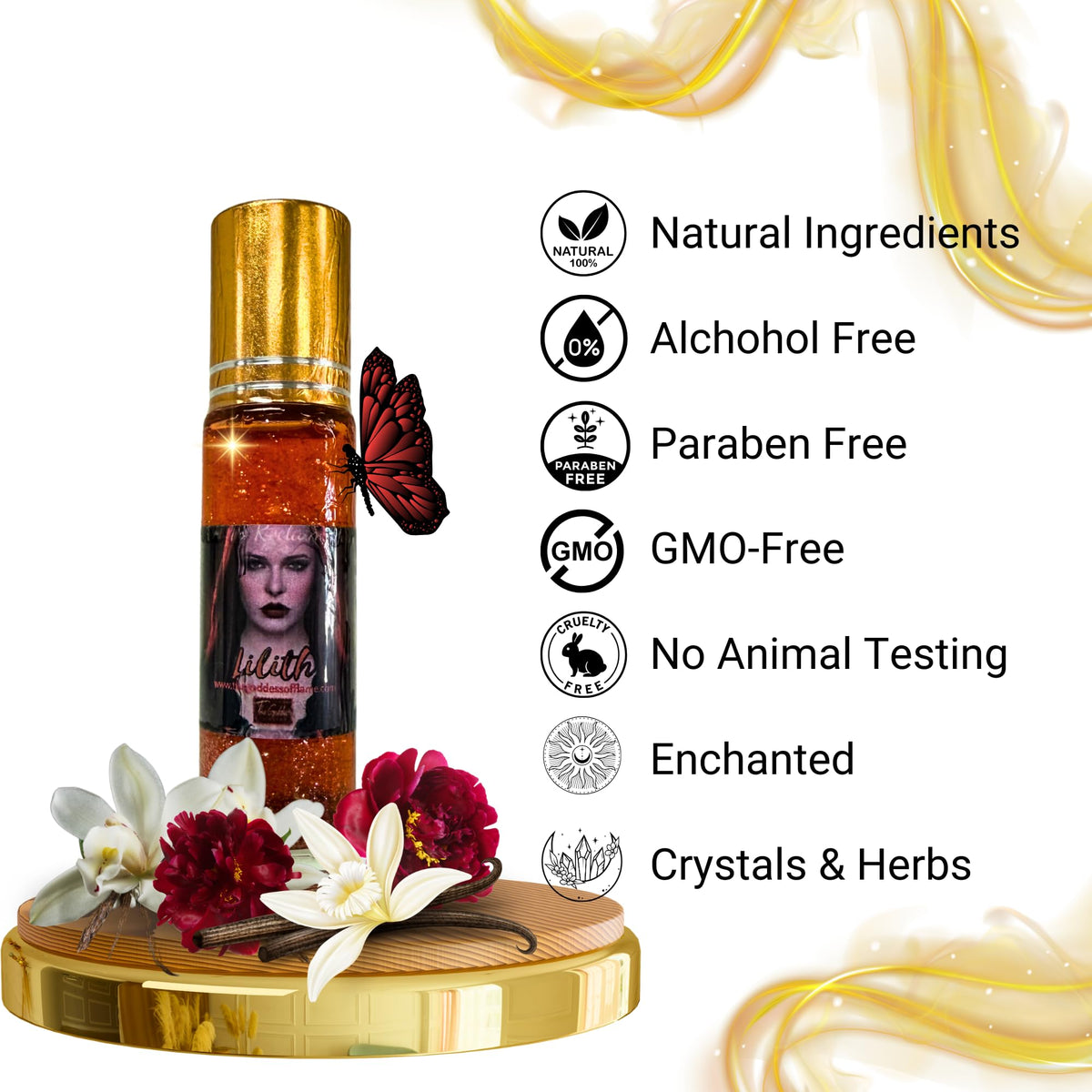 The Goddess of Flame Lilith Roll-On Oil 10ml with herbs