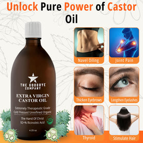 The Goodbye Company Organic Castor Oil 4.25oz with natural background
