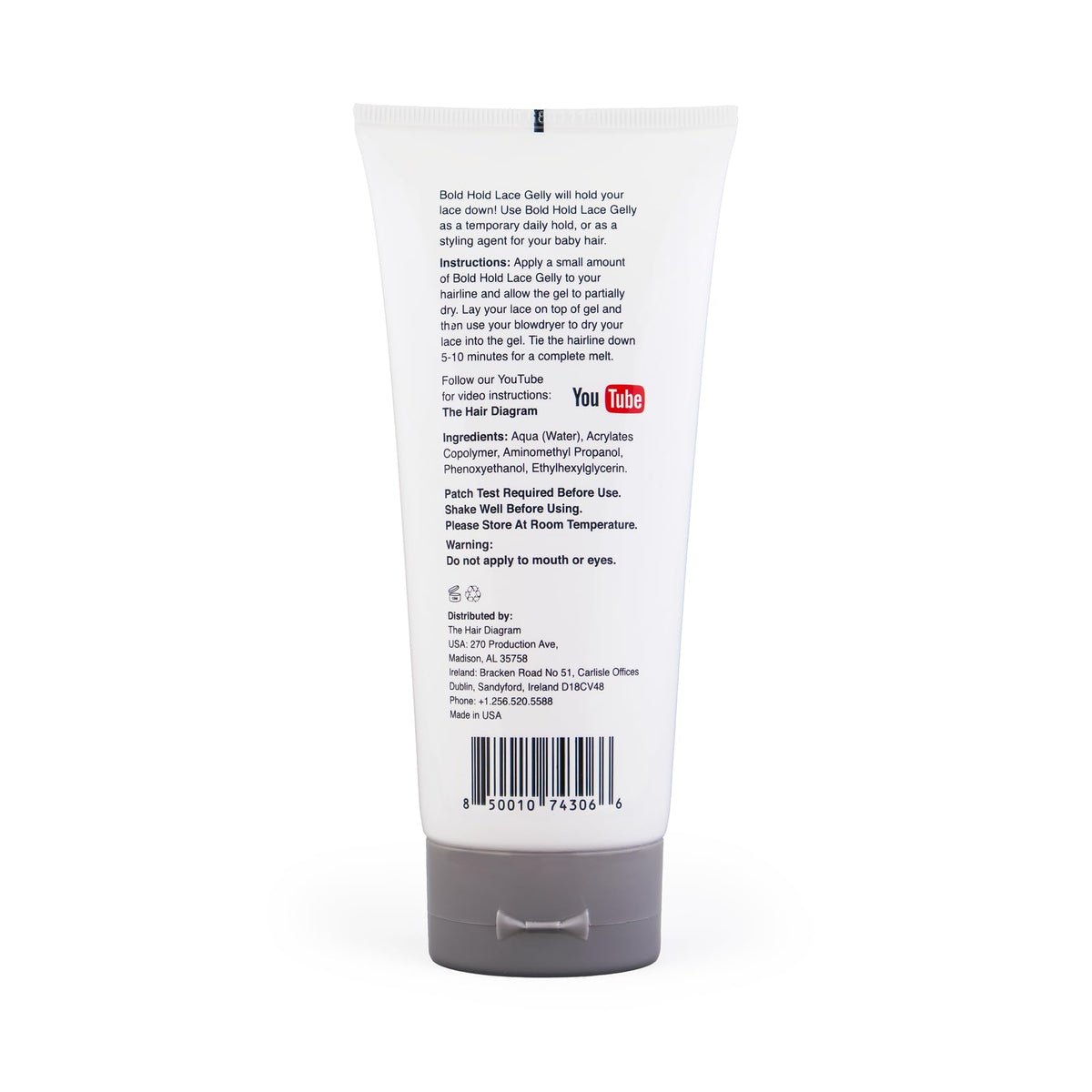 The Hair Diagram Bold Hold Lace Gelly 6oz side view showing packaging