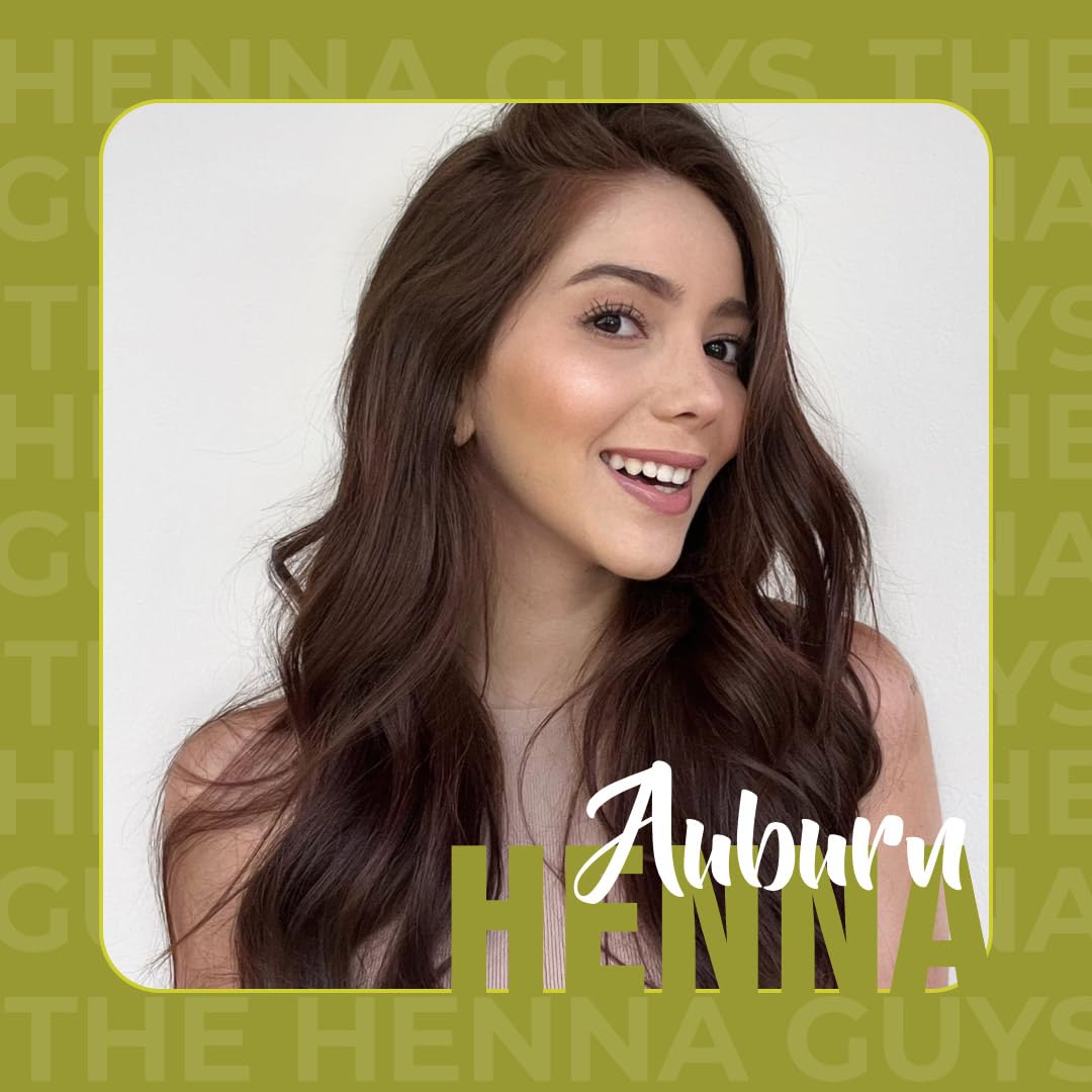 The Henna Guys Auburn Henna Hair & Beard Dye 100 grams on a scale
