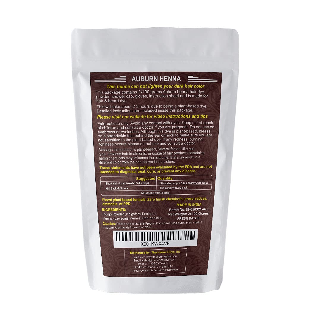 The Henna Guys Auburn Henna Hair & Beard Dye close-up of powder