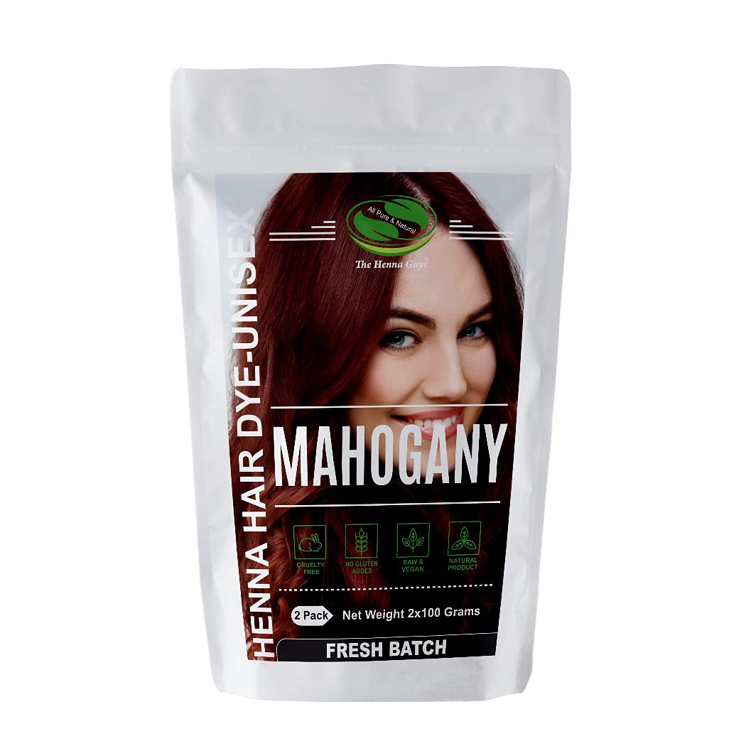 The Henna Guys Mahogany Henna Hair Dye front view packaging