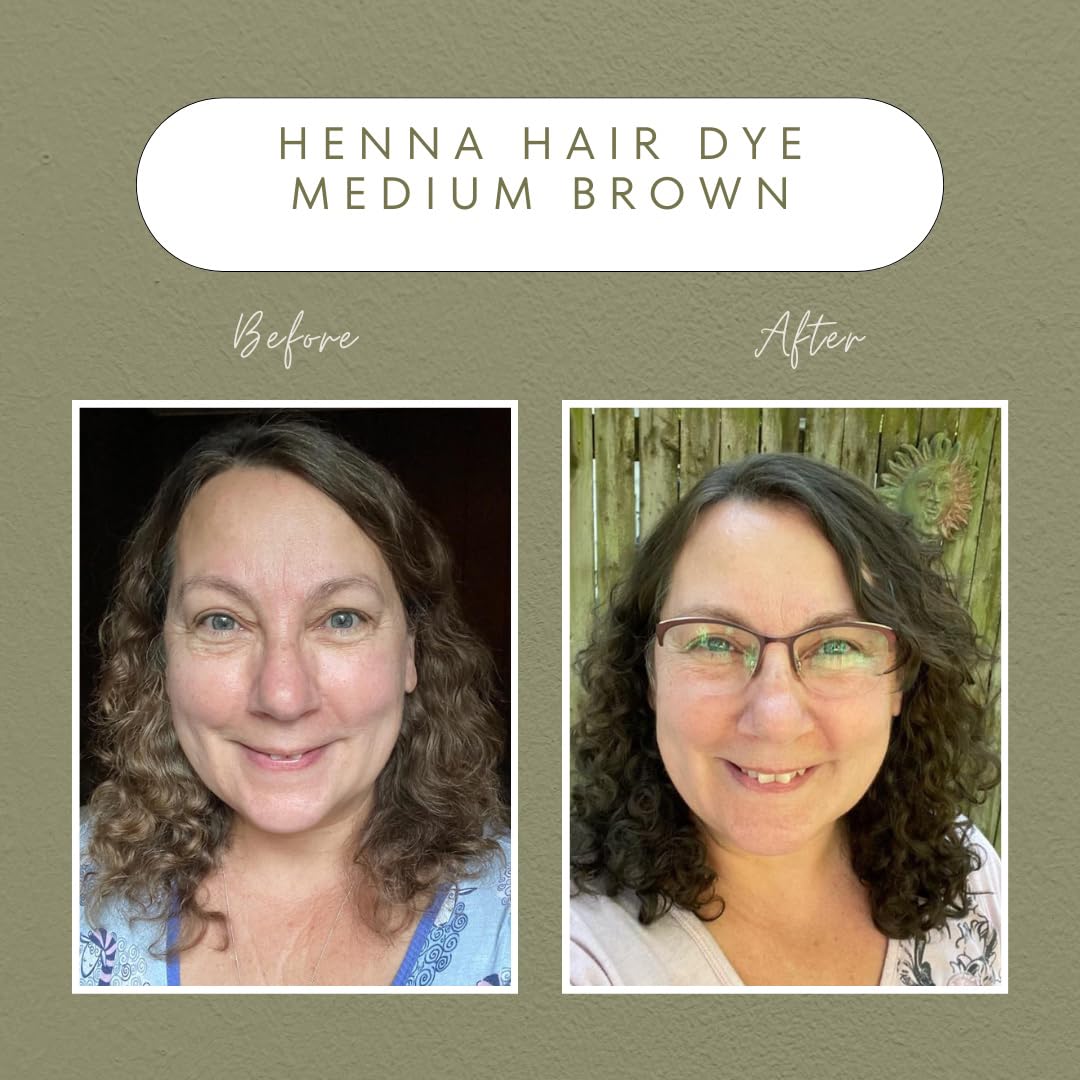 The Henna Guys Medium Brown Henna Hair Dye back view packaging