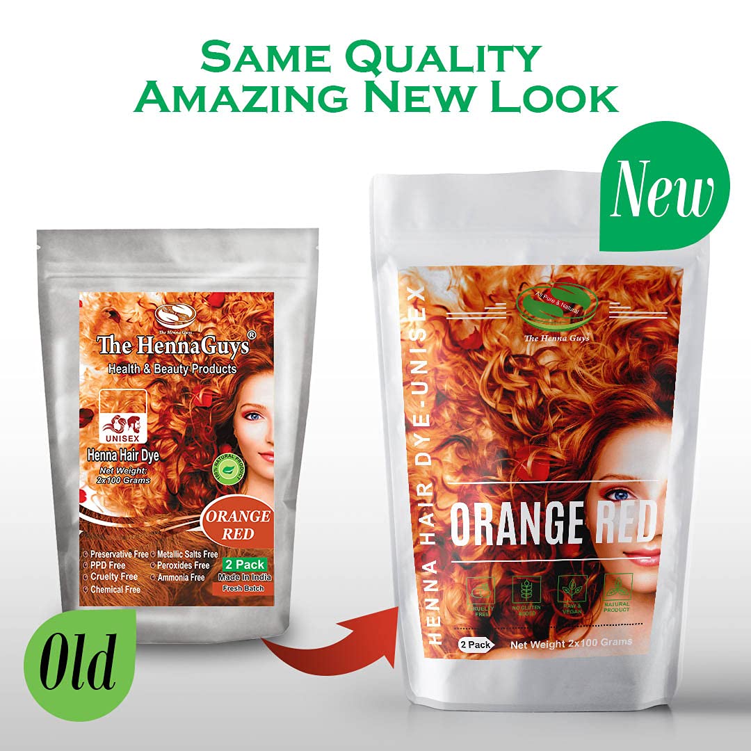 The Henna Guys Natural Henna Hair Dye 100g Red/Orange mixed powder
