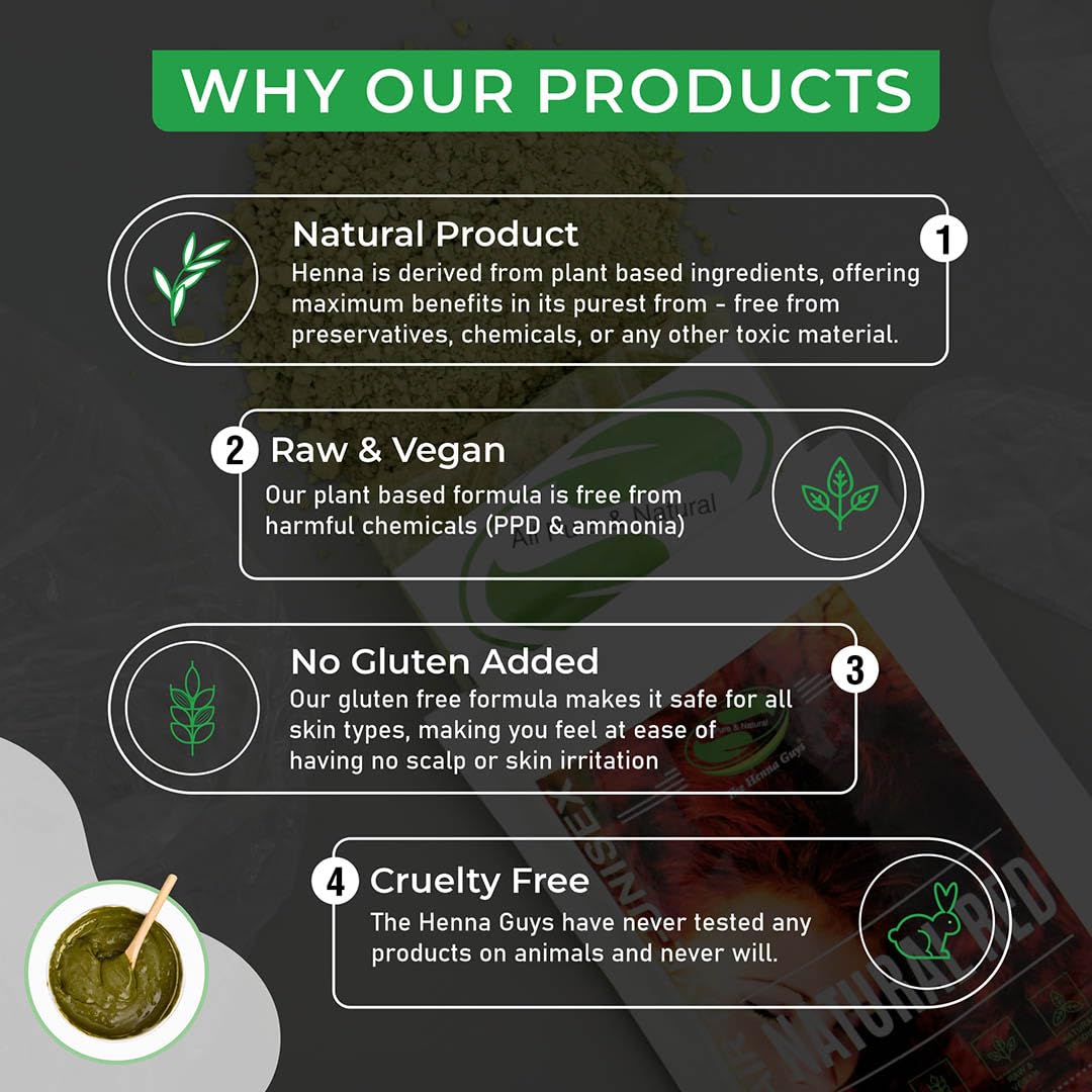 The Henna Guys Natural Red Henna Hair Dye on hair
