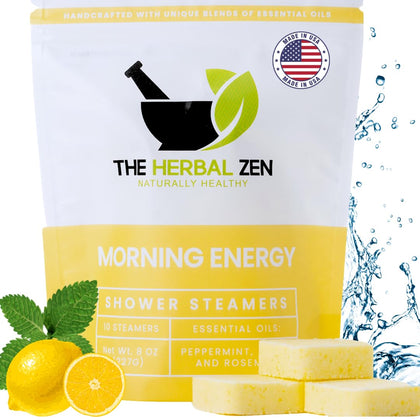 The Herbal Zen Morning Energy Shower Steamers 10 Pack front view