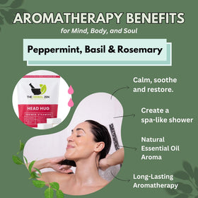 The Herbal Zen Shower Steamer in a bathroom setting