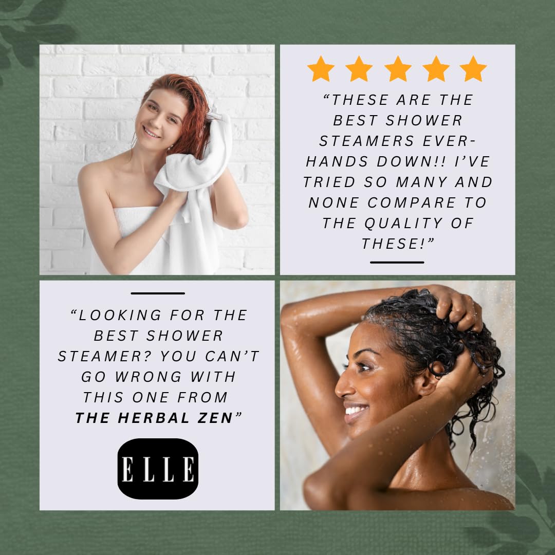 The Herbal Zen Shower Steamer in a shower setting