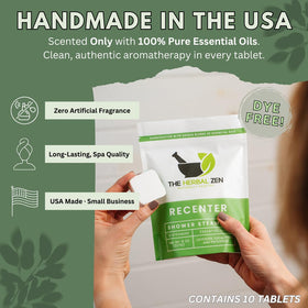 The Herbal Zen shower steamer with eucalyptus and patchouli