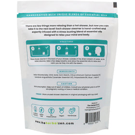 The Herbal Zen Shower Steamers gift set open with shower fizzies