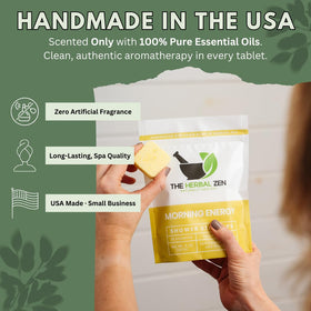The Herbal Zen Shower Steamers in a bathroom setting