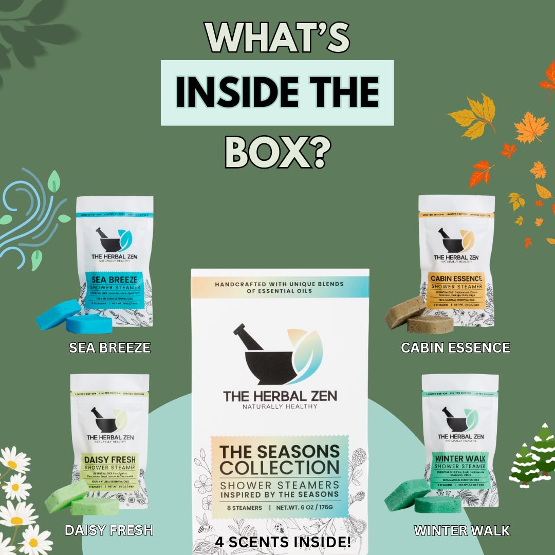 The Herbal Zen Shower Steamers in a bathroom setting