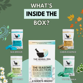 The Herbal Zen Shower Steamers in a bathroom setting